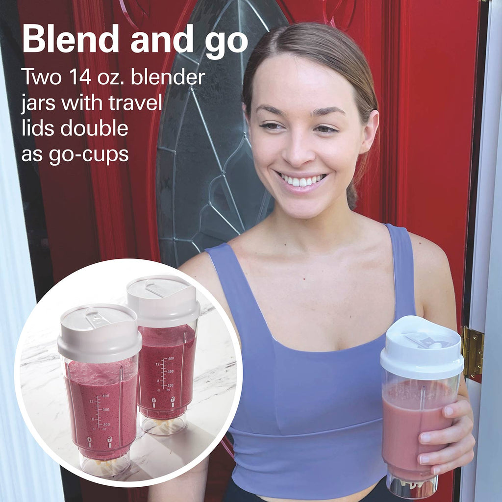 Hamilton Beach Smoothie Blender with 2 Travel Jars and 2 Lids (51102G) - gallery 2