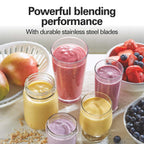 Hamilton Beach Smoothie Blender with 2 Travel Jars and 2 Lids (51102G) - gallery 3
