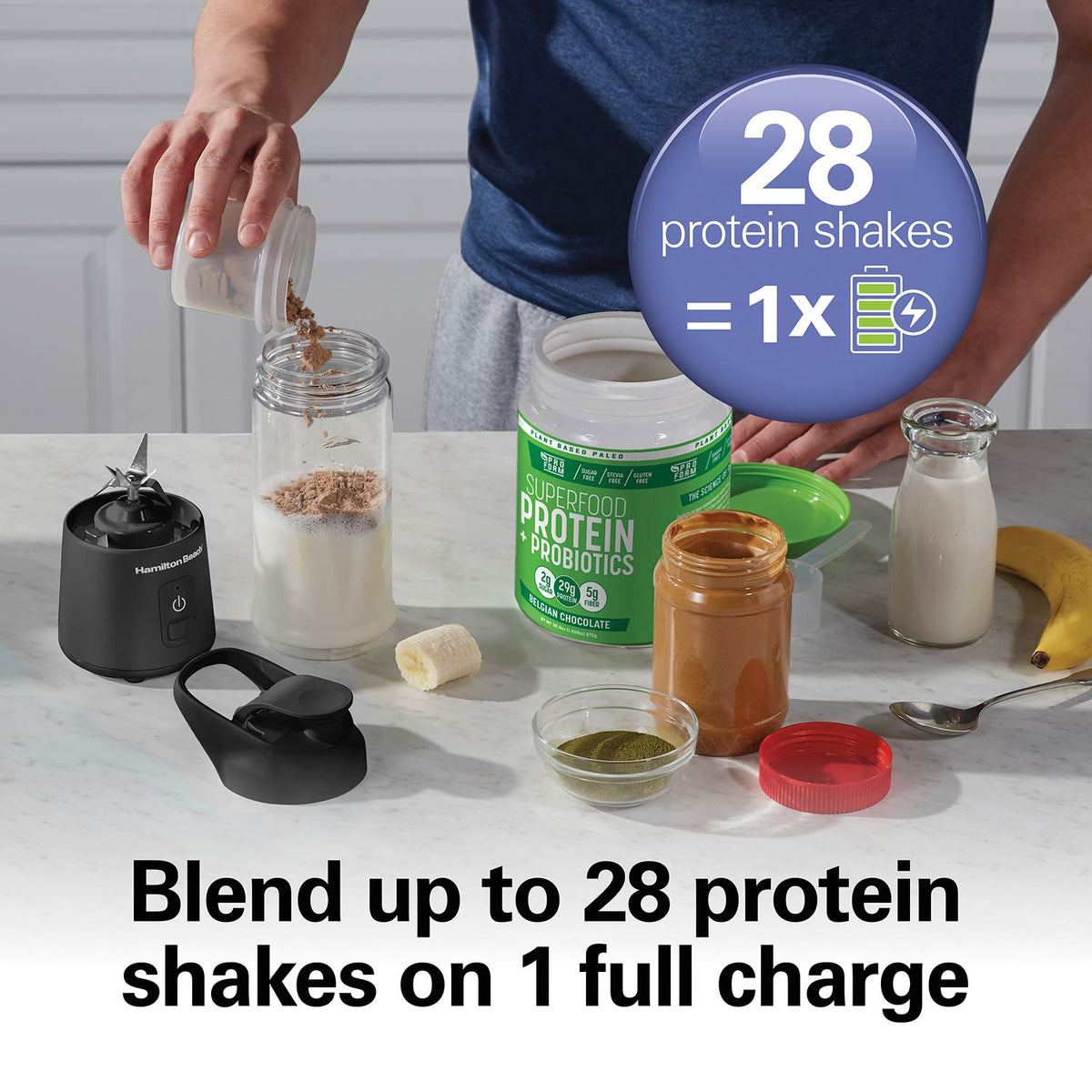 Hamilton Beach Blend Now Portable Cordless Blender, Black (51180J) - gallery 6