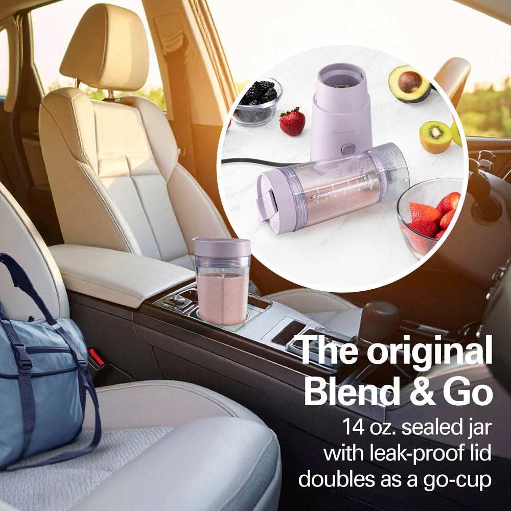 Hamilton Beach Personal Blender with Leak-Proof Travel Lid, Light Purple (51191G) - gallery 2