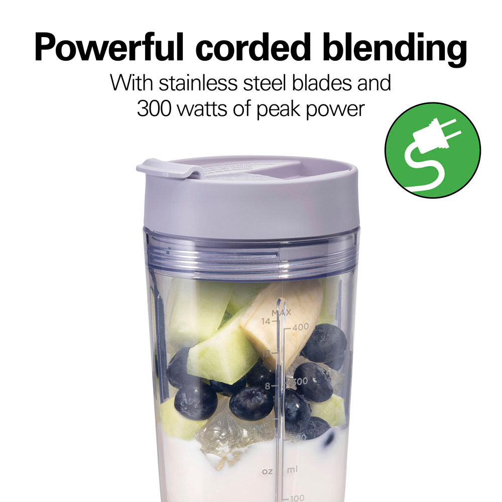 Hamilton Beach Personal Blender with Leak-Proof Travel Lid, Light Purple (51191G) - gallery 4
