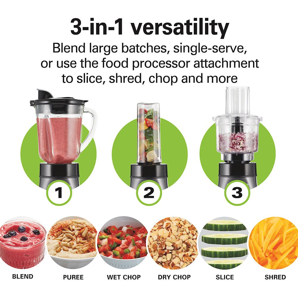 Hamilton Beach 3-in-1 Blender and Food Processor (58163J) - gallery 2