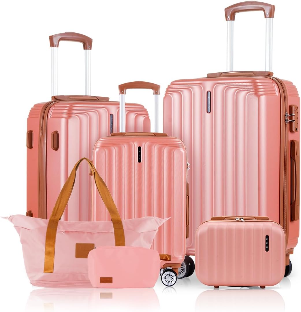 UUH 6-Piece Hardshell Luggage Set with TSA Locks