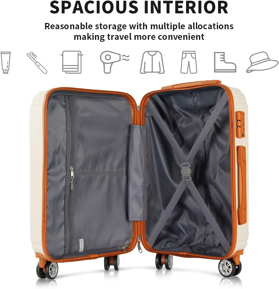 UUH 6-Piece Hardshell Luggage Set with TSA Locks