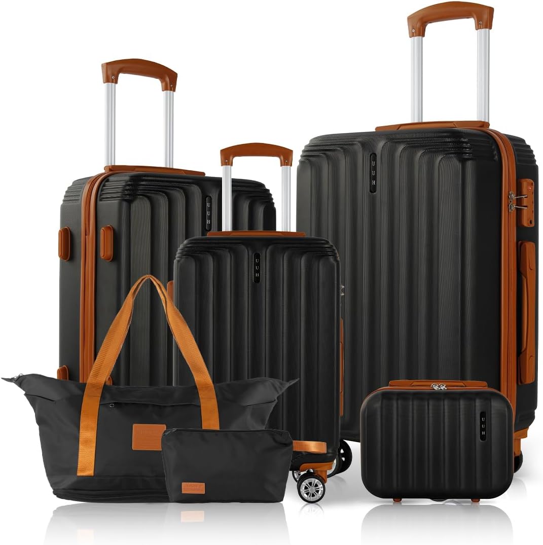 UUH 6-Piece Hardshell Luggage Set with TSA Locks