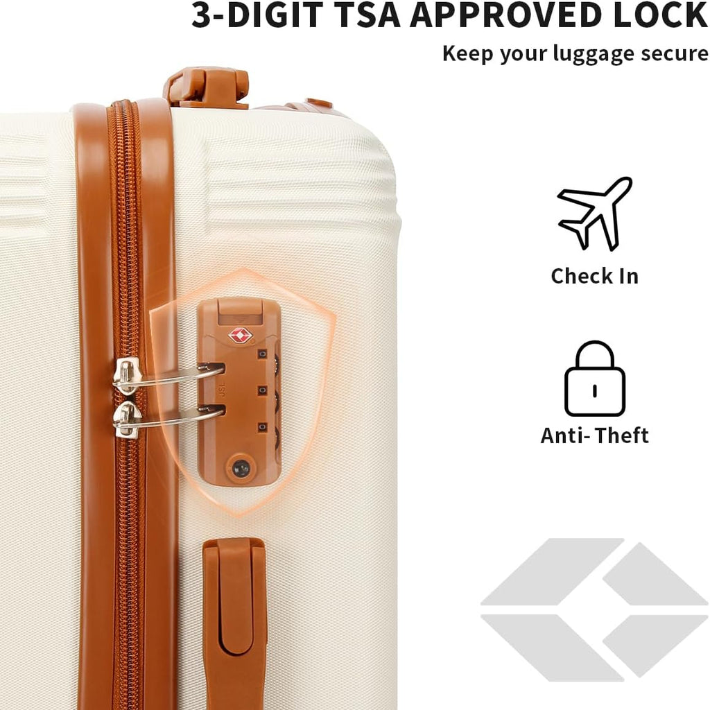 UUH 6-Piece Hardshell Luggage Set with TSA Locks