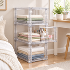 Roommark Stackable Plastic Storage Drawers in use